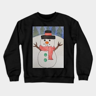 Snowman At Dusk Crewneck Sweatshirt